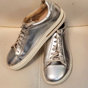Size 42 silver leather  Birkenstock Bend sneaker.